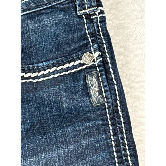 Silver Jeans Suki Super Skinny Womens Size 34x31 Thick Stitch Embroidered Dark - Picture 3 of 9